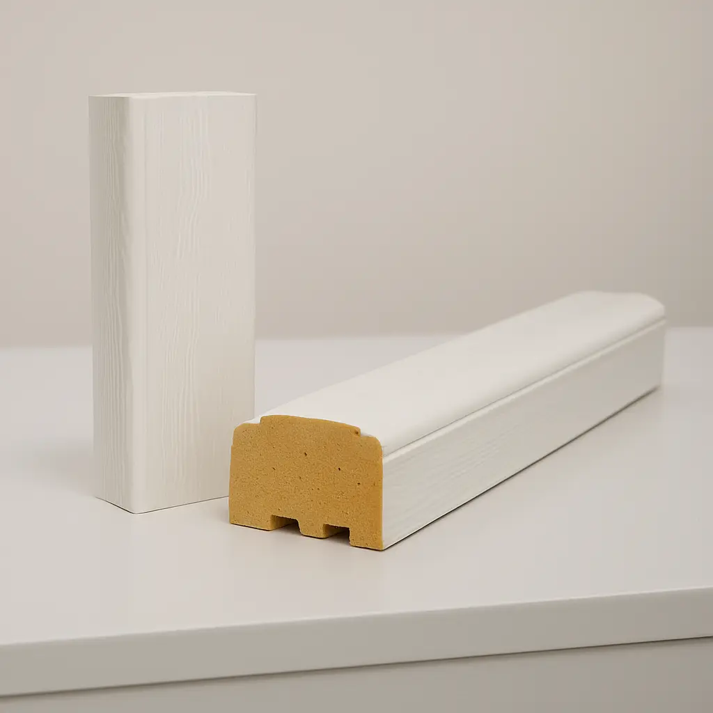 Plain white coloured WPC Door Frame Piece