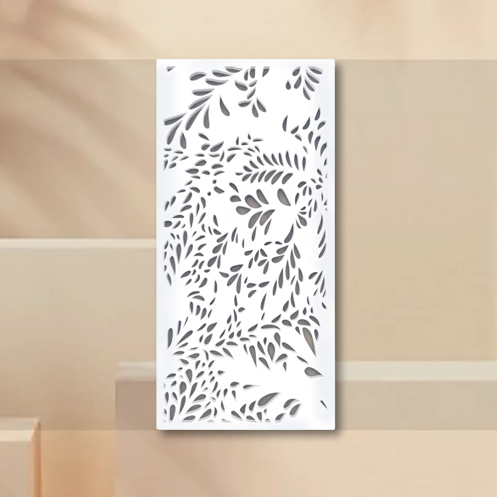 White PVC Jali design simple and minimalist