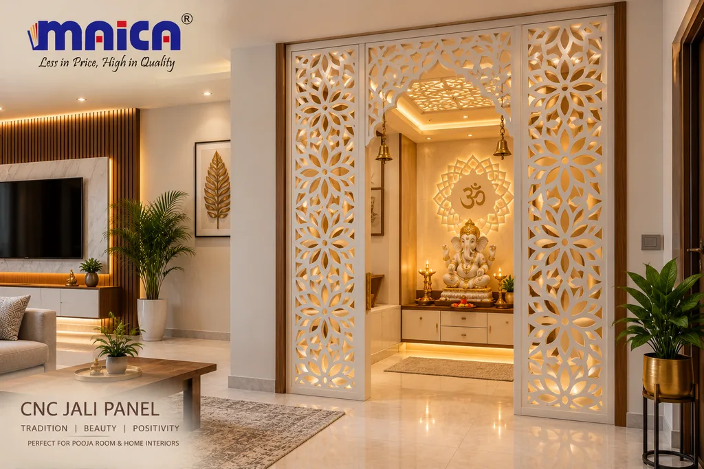 cnc jali for pooja interior