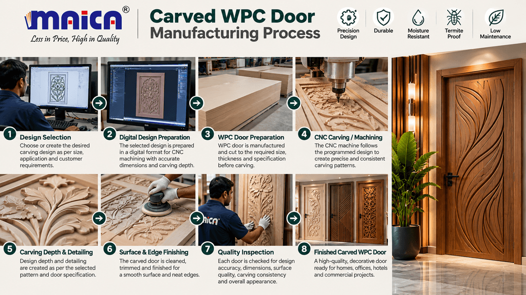 carving wpc doors manufacturing process