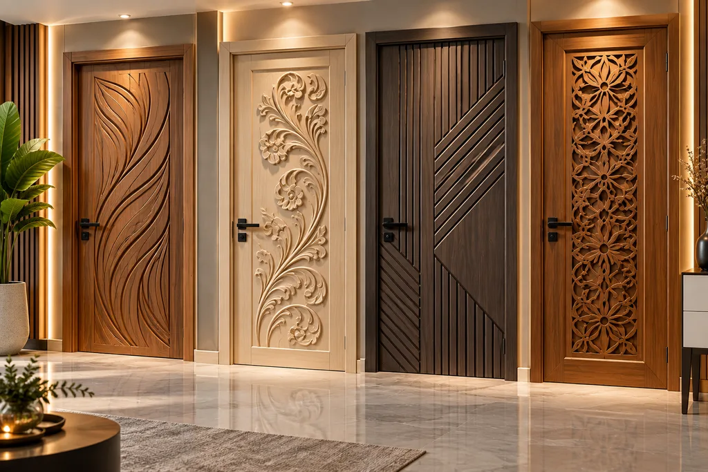 carving wpc doors new design